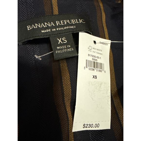 NEW Banana Republic Spencer Purple Striped Belted Long Sleeve Blazer Jacket XS - Picture 3 of 4